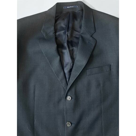 Chaps Ralph Lauren Blazer 46L Navy Wool Cashmere Preppy Old Money Made in Canada - Picture 2 of 9